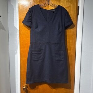 Banana Republic navy blue tweed dress size 10 lovely details